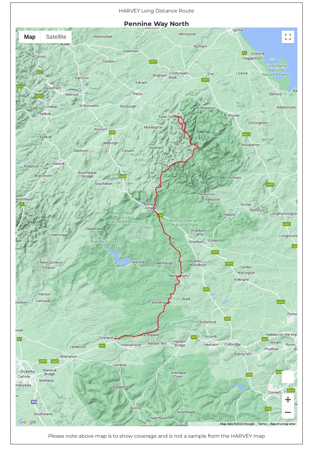 M00312 Pennine Way North Trail Map