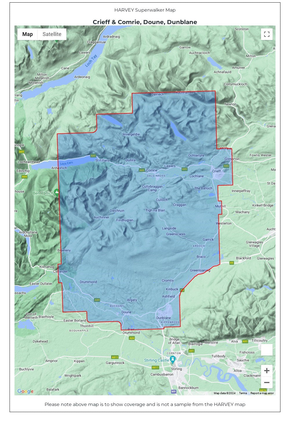 M0B065 Crieff & Comrie, Doune, Dunblane Superwalker Map
