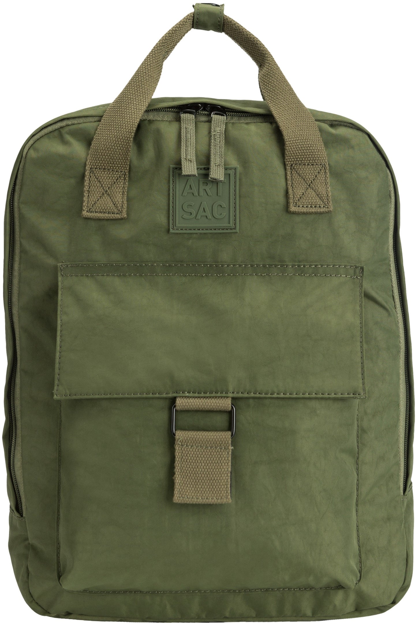 Zip Top Squared Front Pocketed Backpack