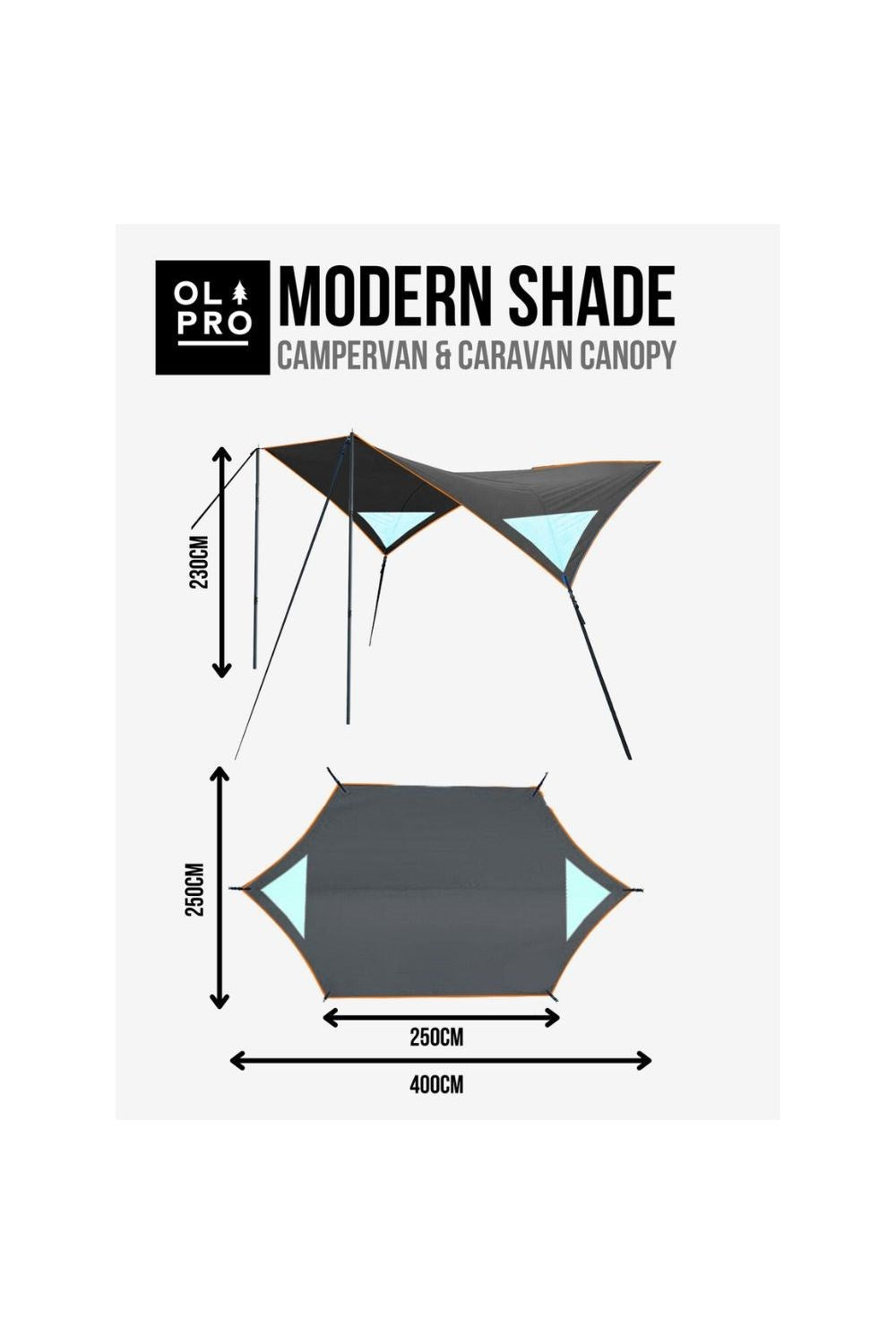 M45B1C Modern Shade Campervan Canopy