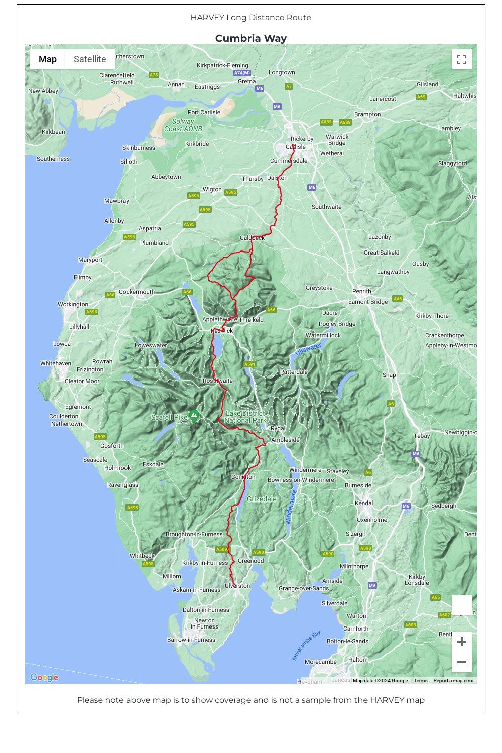 M57C8E Cumbria Way Trail Map