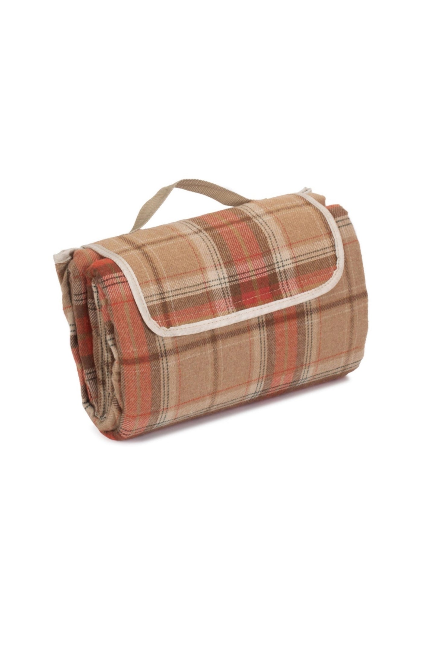 M5FE7A Burnt Orange Tartan Picnic Rug