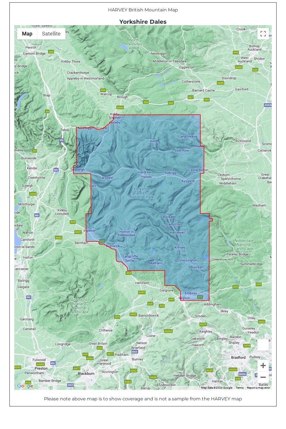 M84066 Yorkshire Dales British Mountain Map