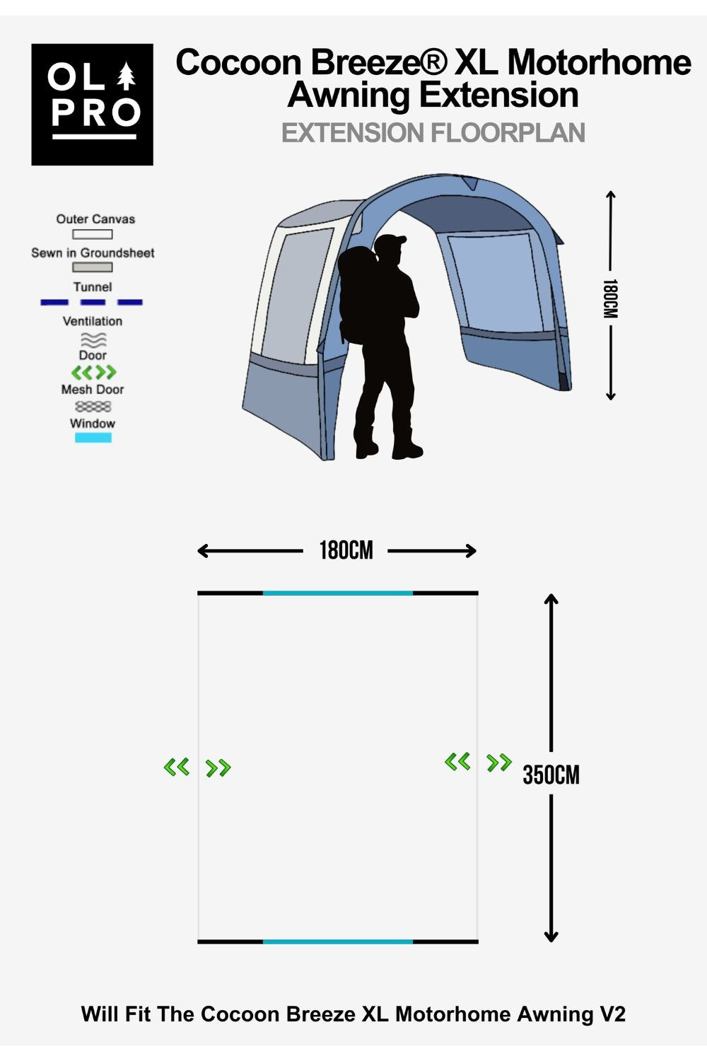 M937D9 Cocoon Breeze® XL Motorhome Awning Extension