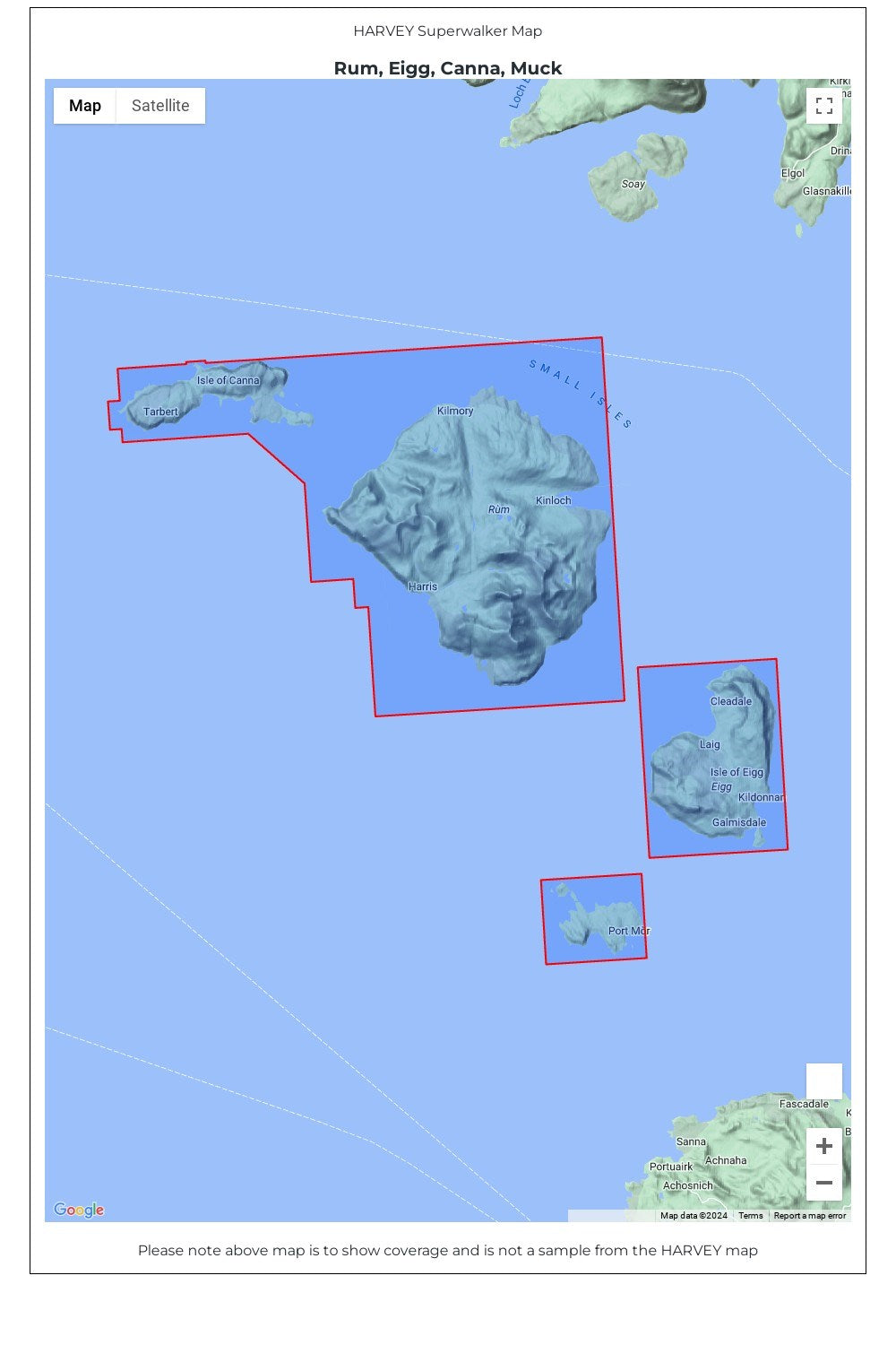 M9E991 Rum, Eigg, Canna, Muck Superwalker Map