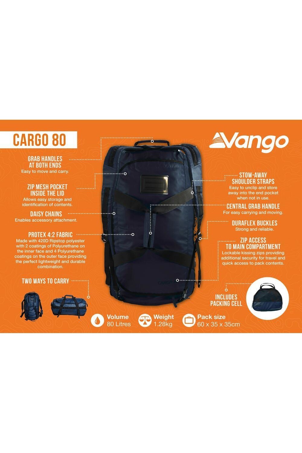Vango MD7804 Cargo 80 Carry Bag 80 Litres