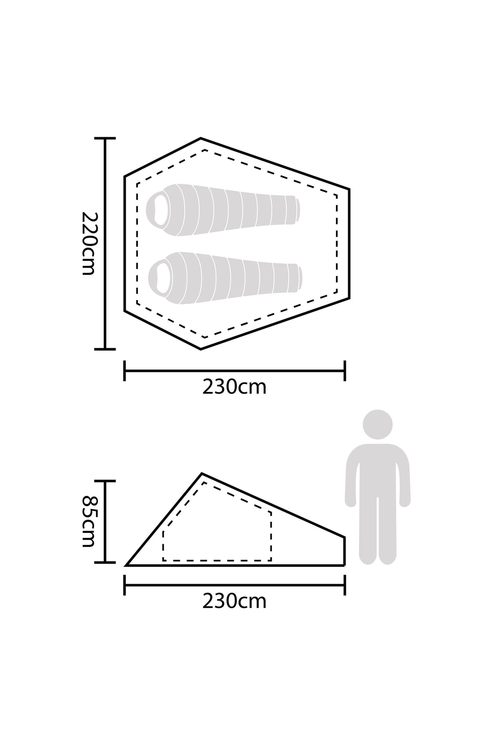 Mountain Warehouse Backpacker Lightweight 2 Man Tent