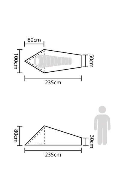 Mountain Warehouse Backpacker Lightweight 1 Man Tent