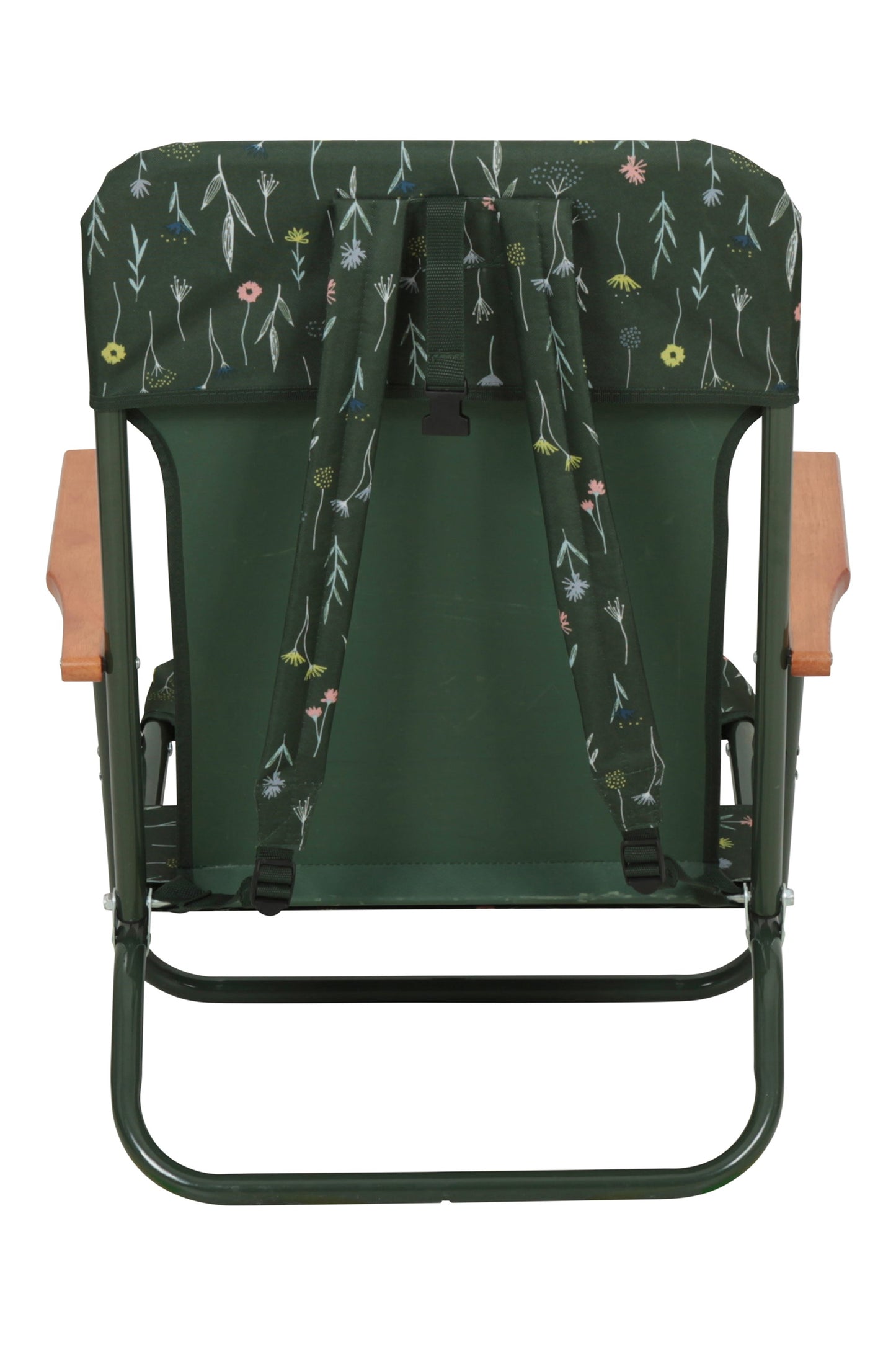 Mountain Warehouse Low Folding Chair With Wooden Armrest - Patterned