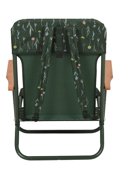 Mountain Warehouse Low Folding Chair With Wooden Armrest - Patterned