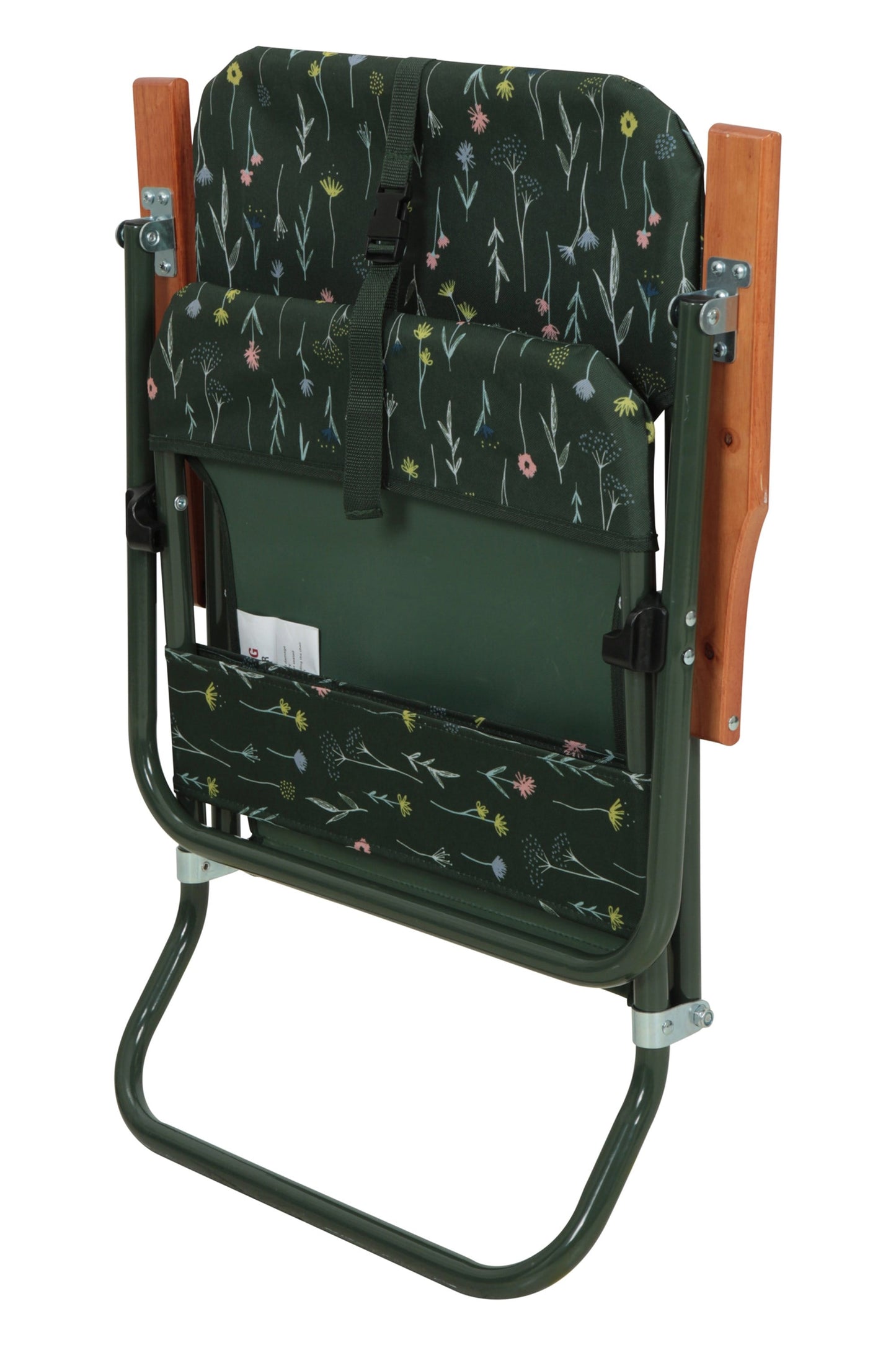 Mountain Warehouse Low Folding Chair With Wooden Armrest - Patterned