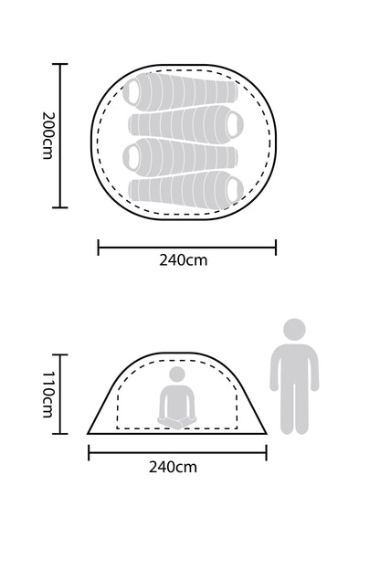 Mountain Warehouse Pop-Up Single Skin 4 Man Tent