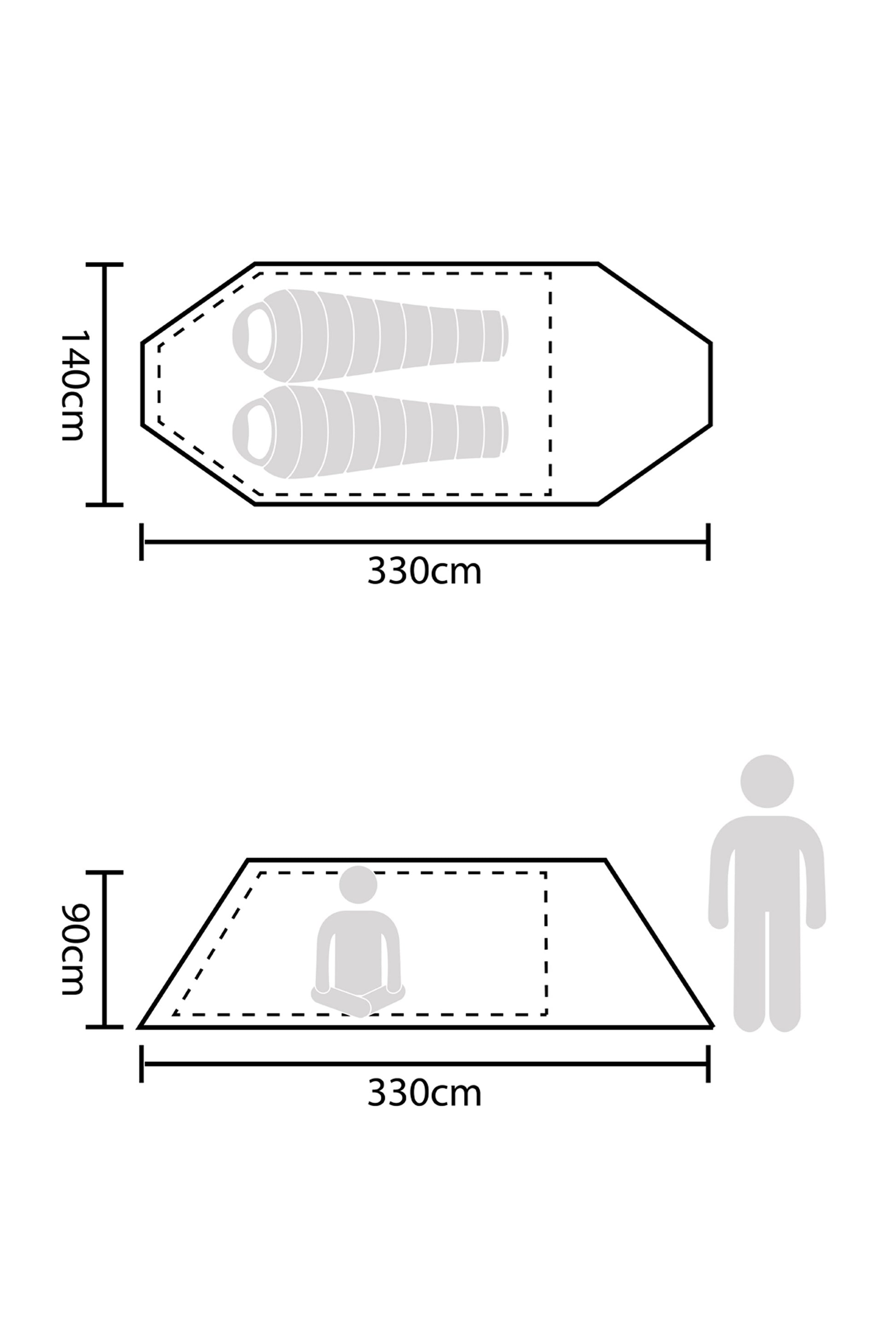 Mountain Warehouse Adventure Plus 2 Man Lightweight Tent