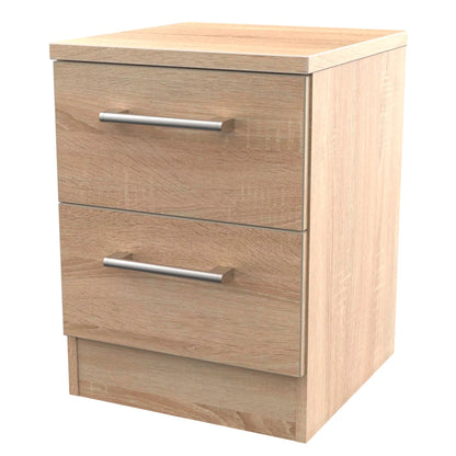Devon Oak Effect 2 Drawer Bedside Table (H)505mm (W)395mm (D)415mm