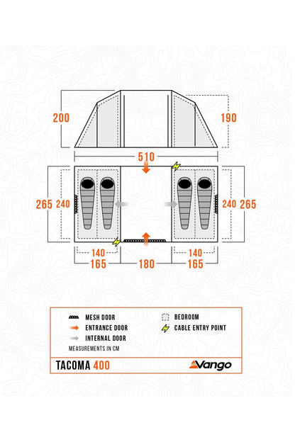Vango M009DA Tacoma 400 Poled Tent Package (4 Person)