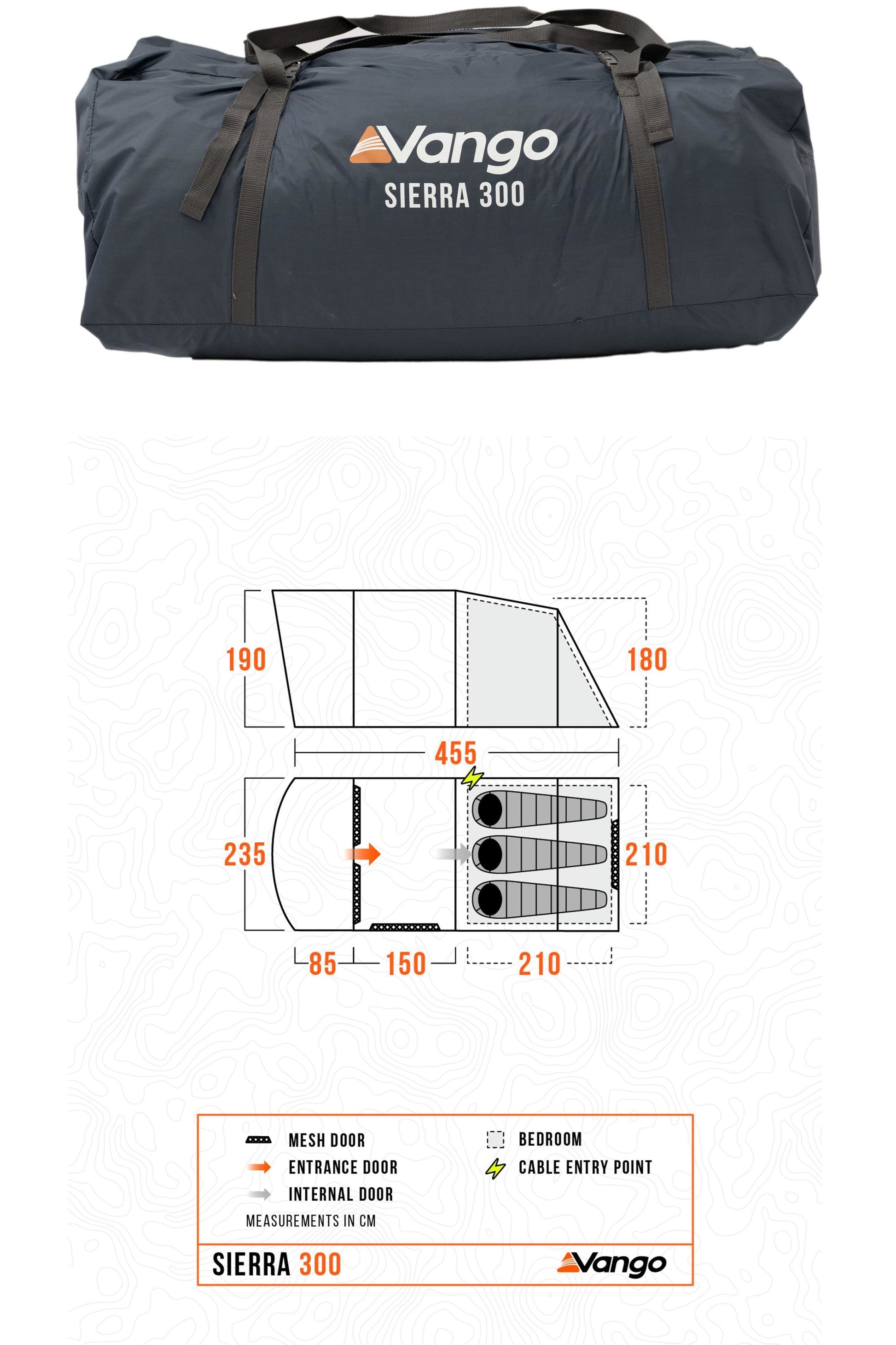 Vango M02DD1 Sierra 300 Poled Tent (3 Person)