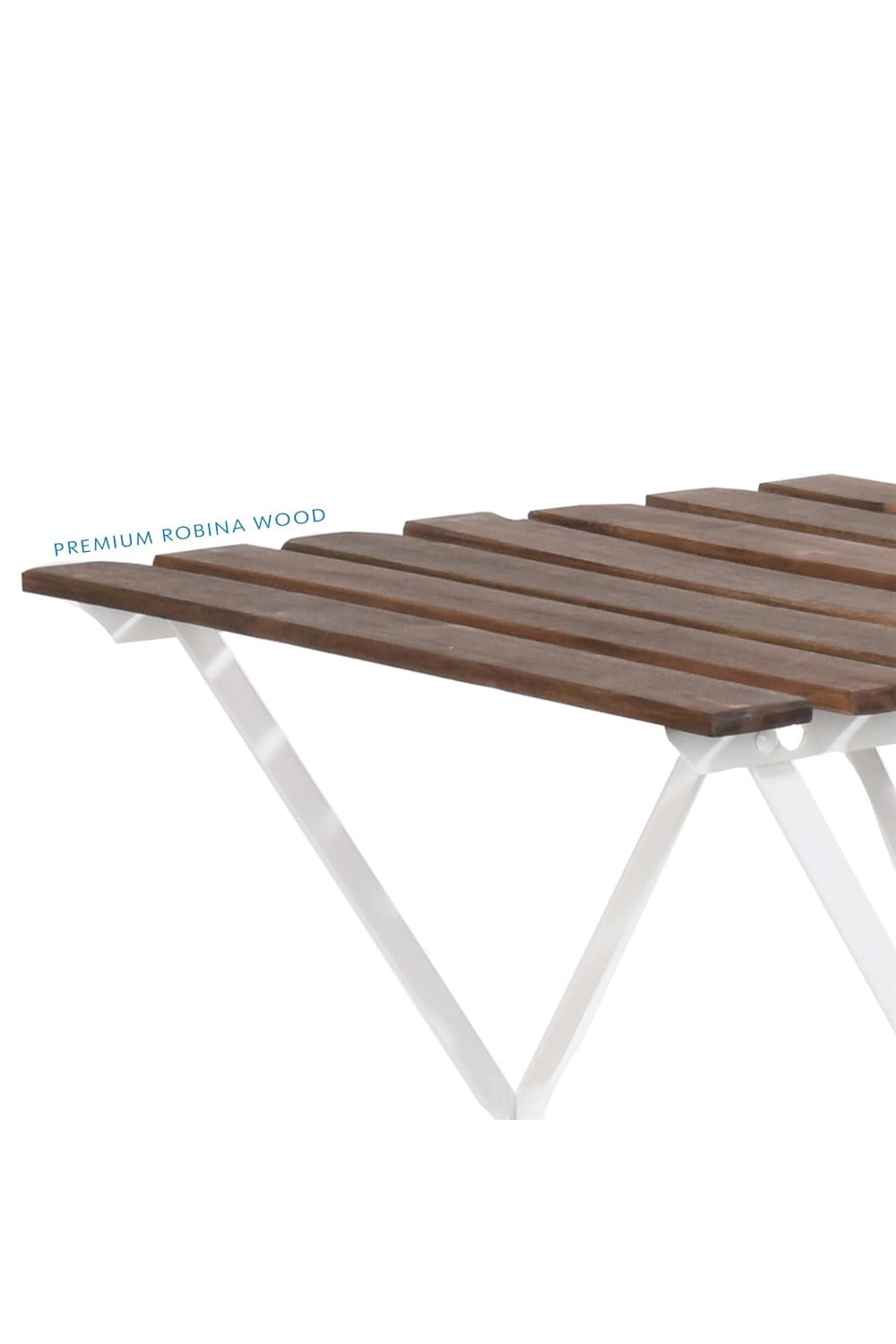  White Metal Acacia Wood Bistro Camping Set