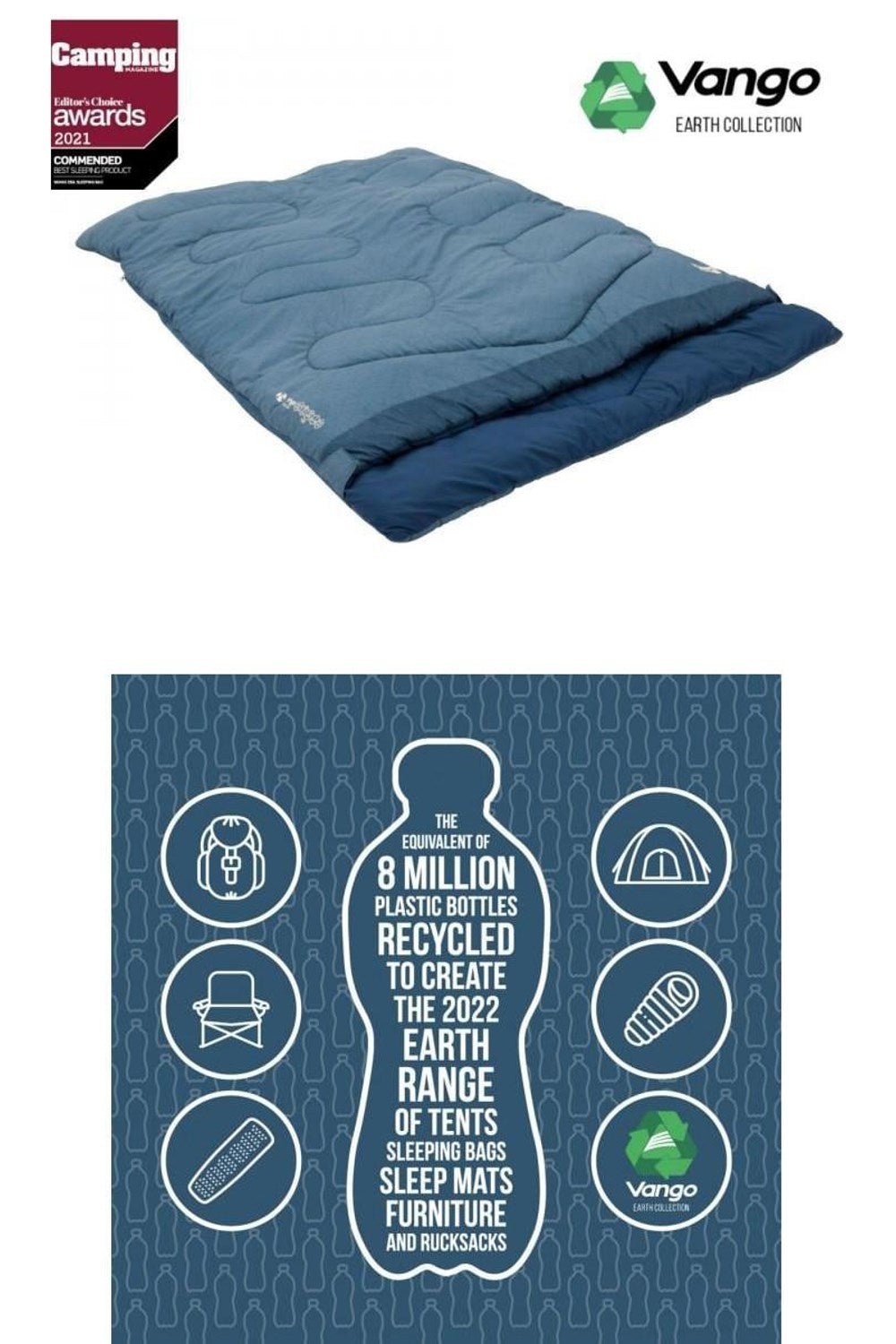 Vango M067D6 Era Double Sleeping Bag - Bluestone Grass Print
