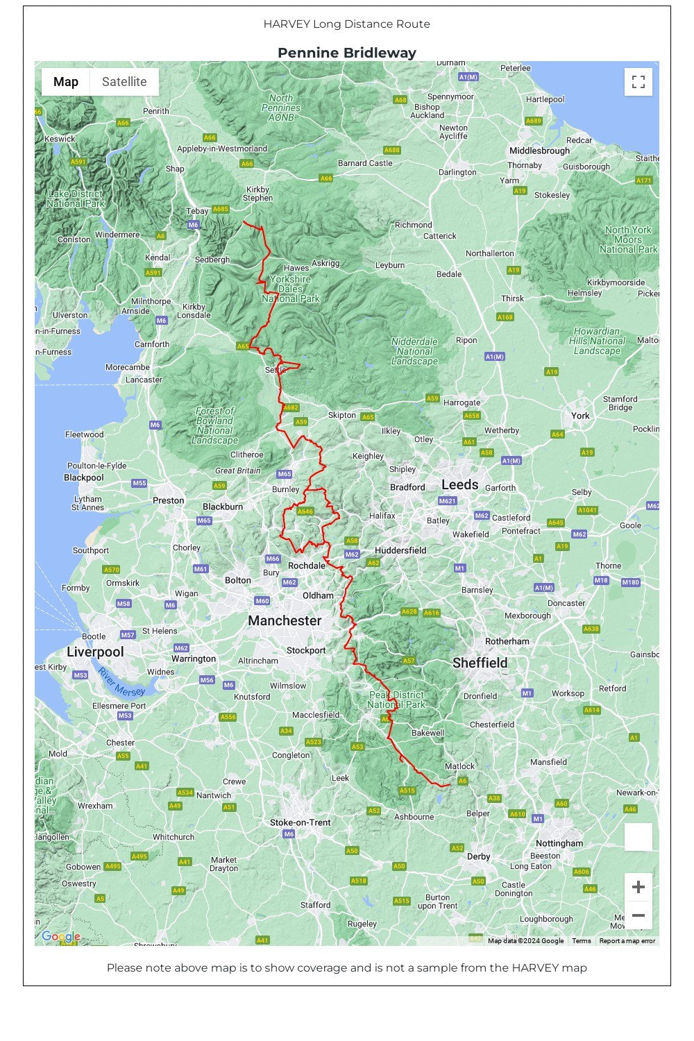  M07543 Pennine Bridleway Trail Map