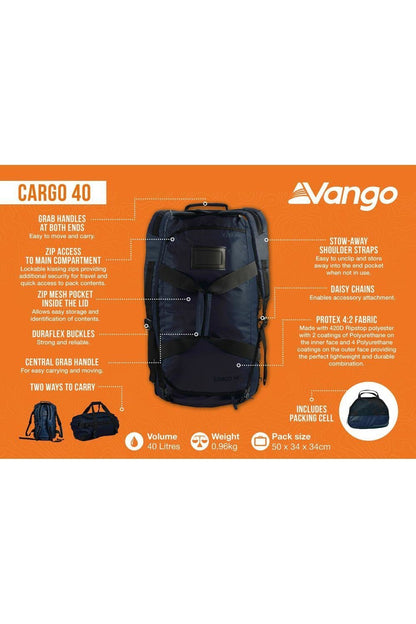 Vango M0A24B Cargo 40 Carry Bag 40 Litre