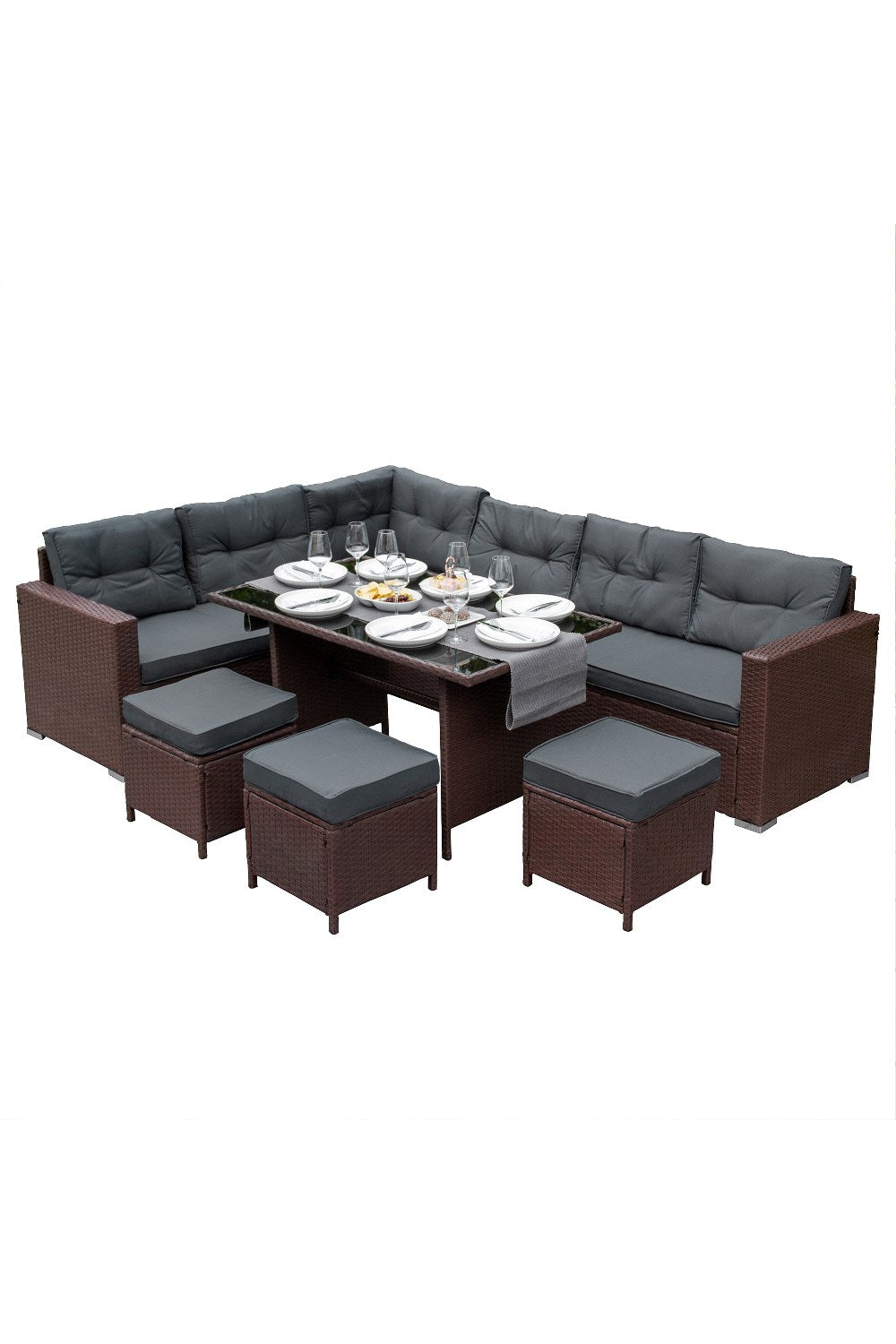  M0B9B4 Rattan Corner Set
