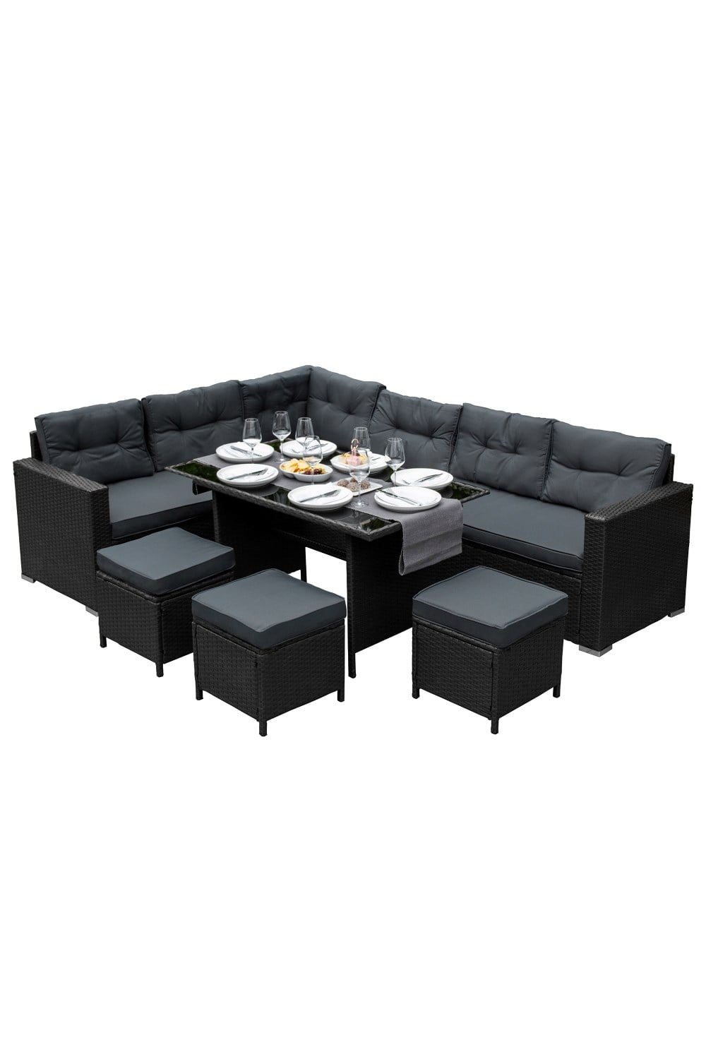  M0B9B4 Rattan Corner Set
