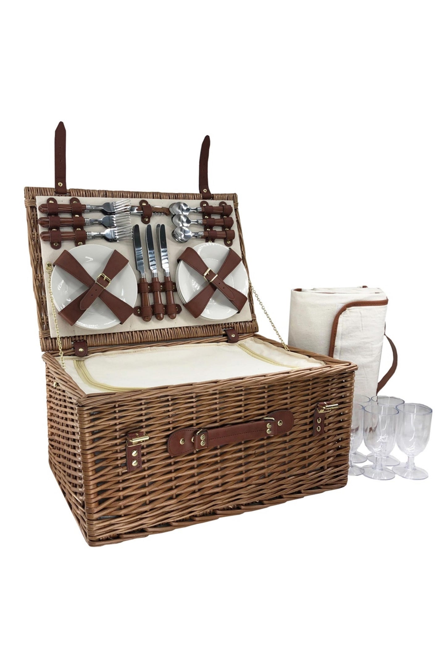  M0CD01 Wicker 6 Person Classic Picnic Basket
