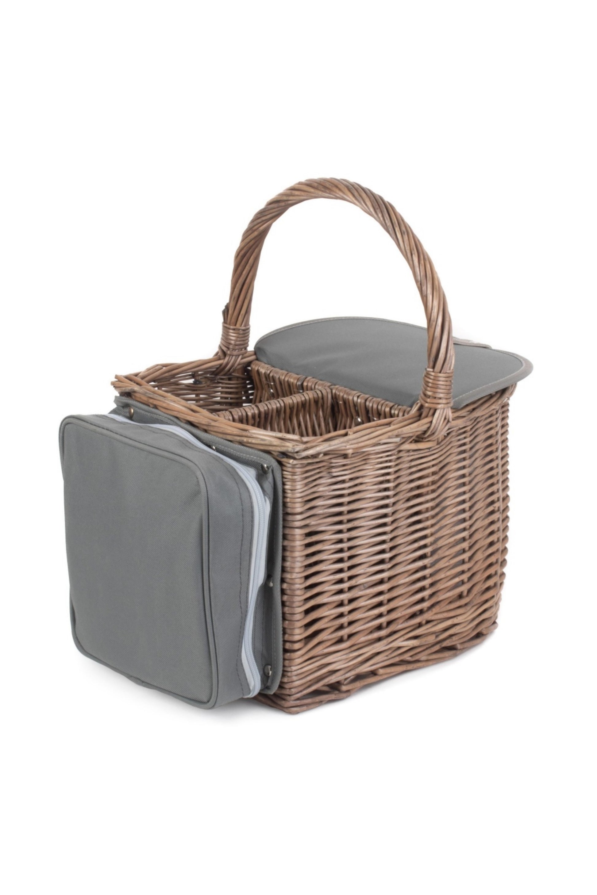  M109F4 Wicker 2 Bottle Beach Picnic Basket