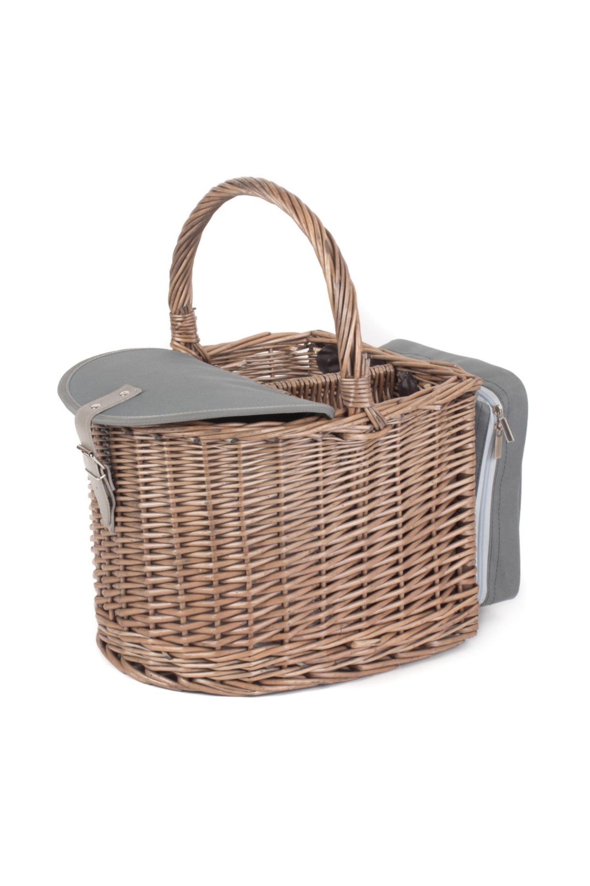  M109F4 Wicker 2 Bottle Beach Picnic Basket