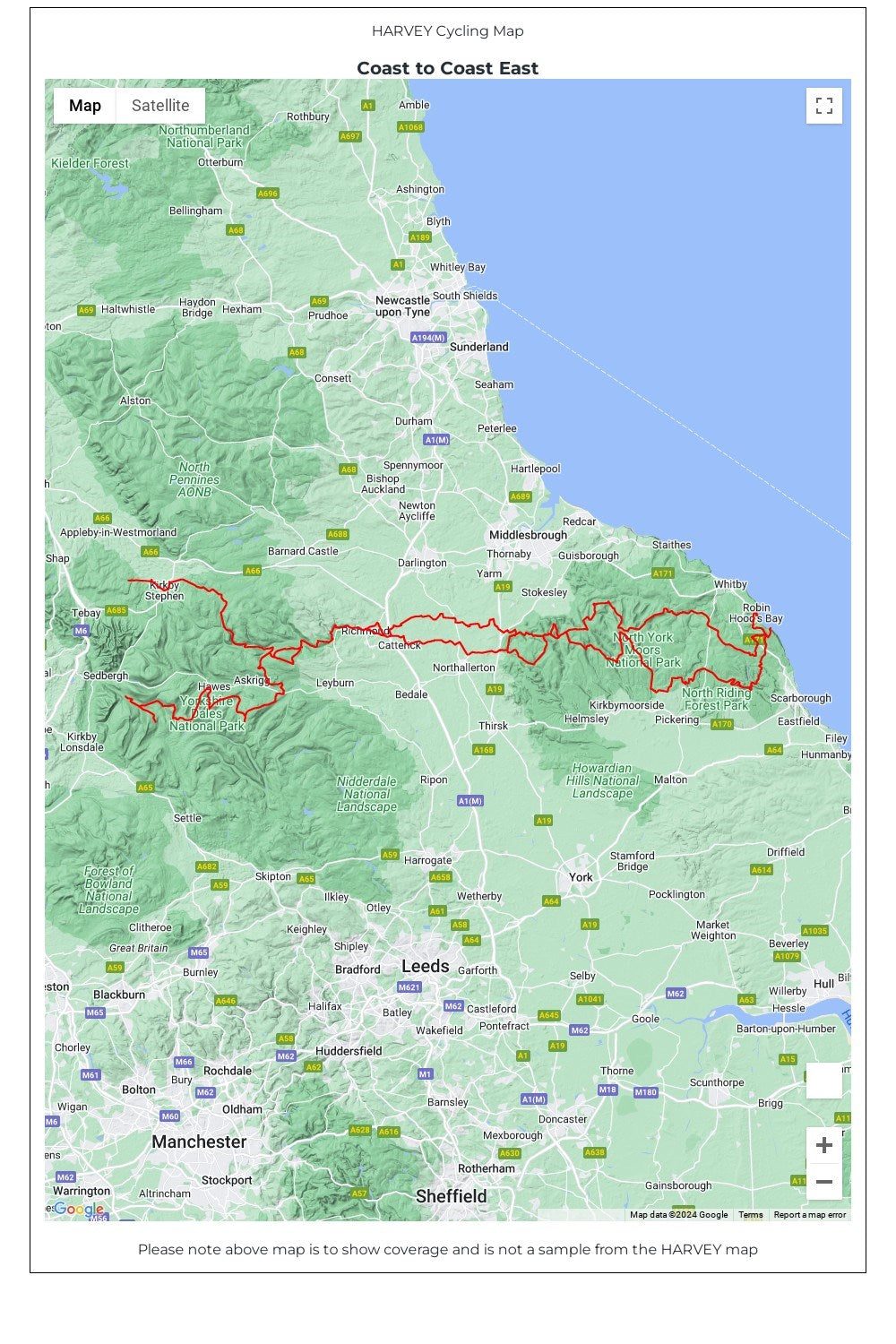  M12621 Coast To Coast East Cycle Map