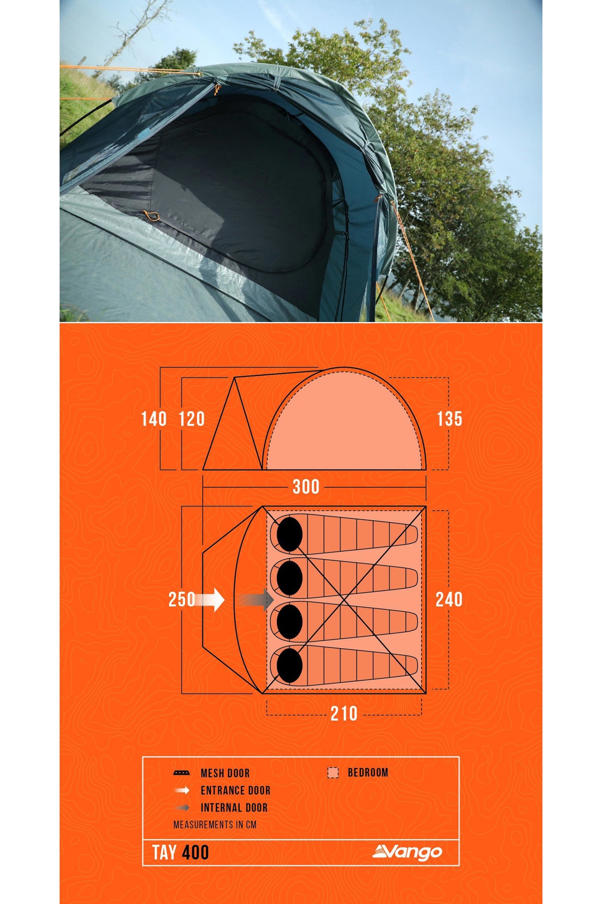 Vango M1332F Tay 400 Poled Tent (4 Person)
