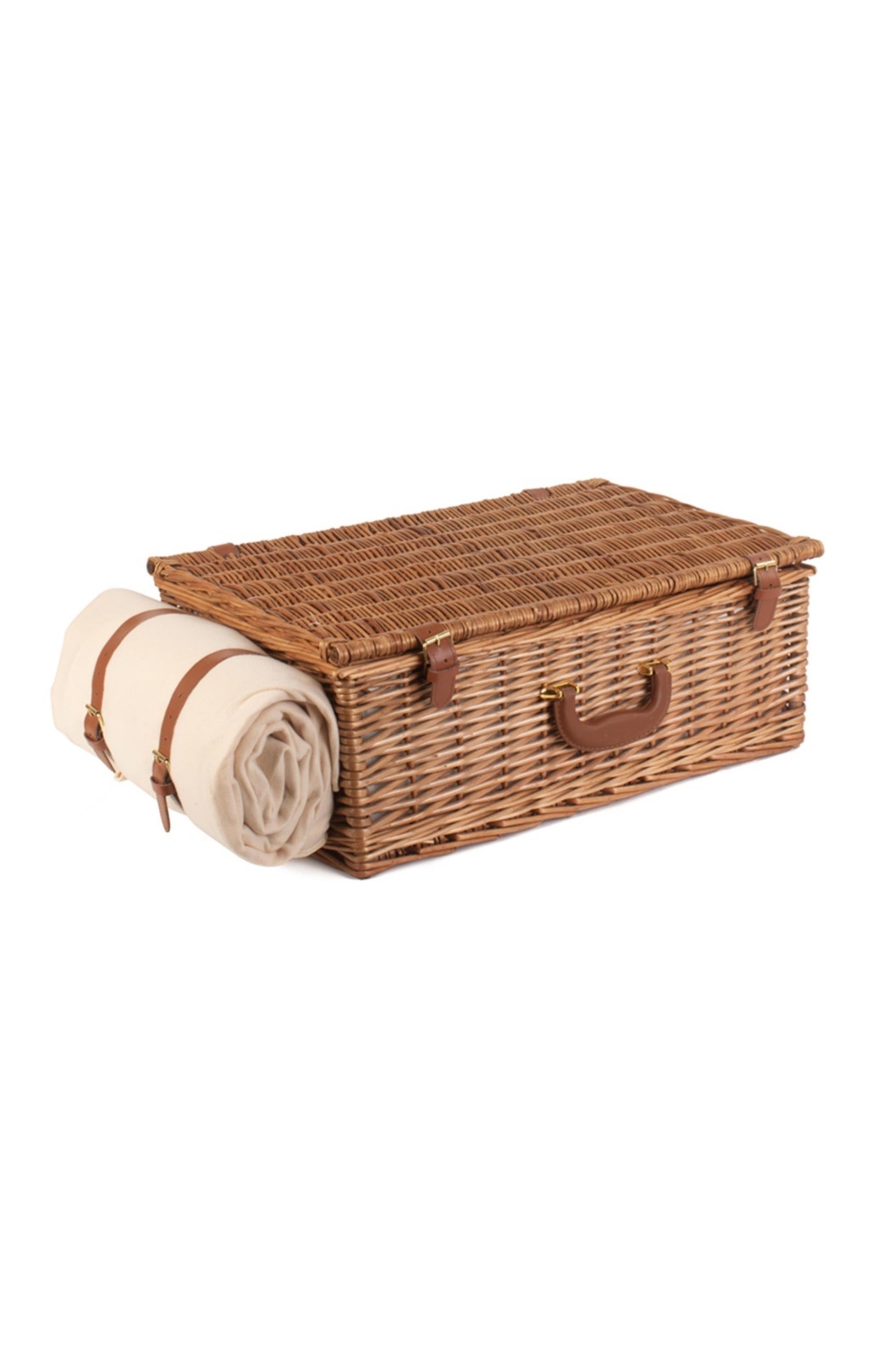 M1EF14 Wicker Deluxe 4 Person Traditional Picnic Basket