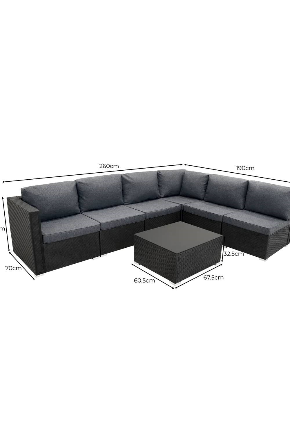  M21C1E Rattan Modular 7 Piece Furniture Set