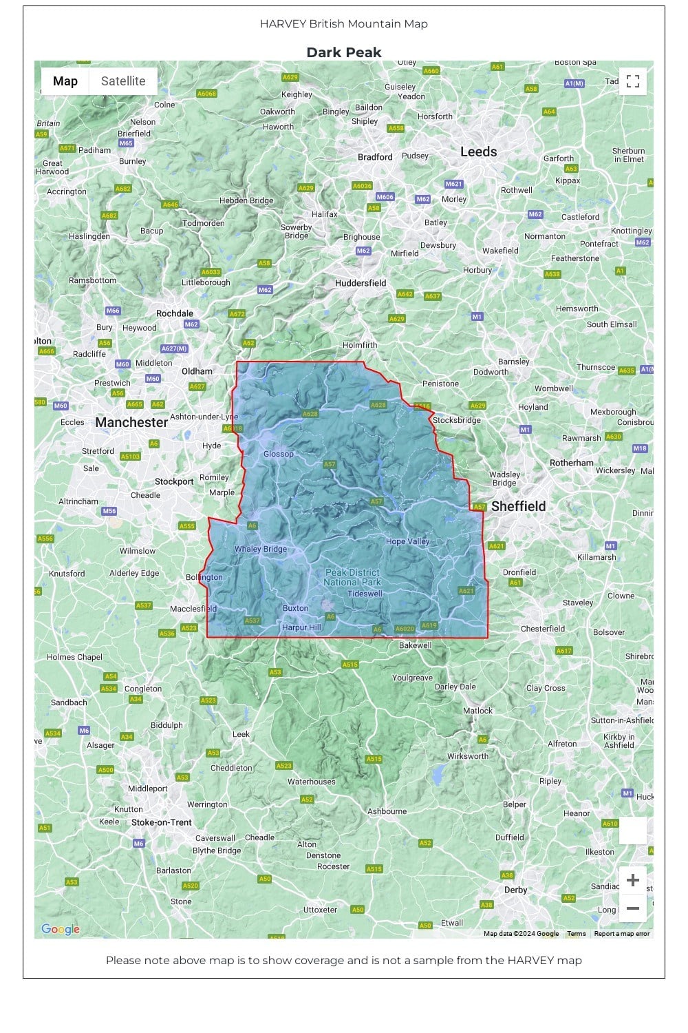  M27971 Dark Peak British Mountain Map