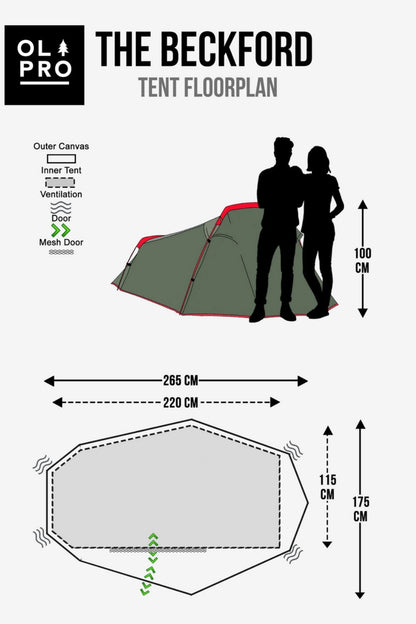  M28B47 Beckford Lightweight 2 Person Tent (Ripstop)