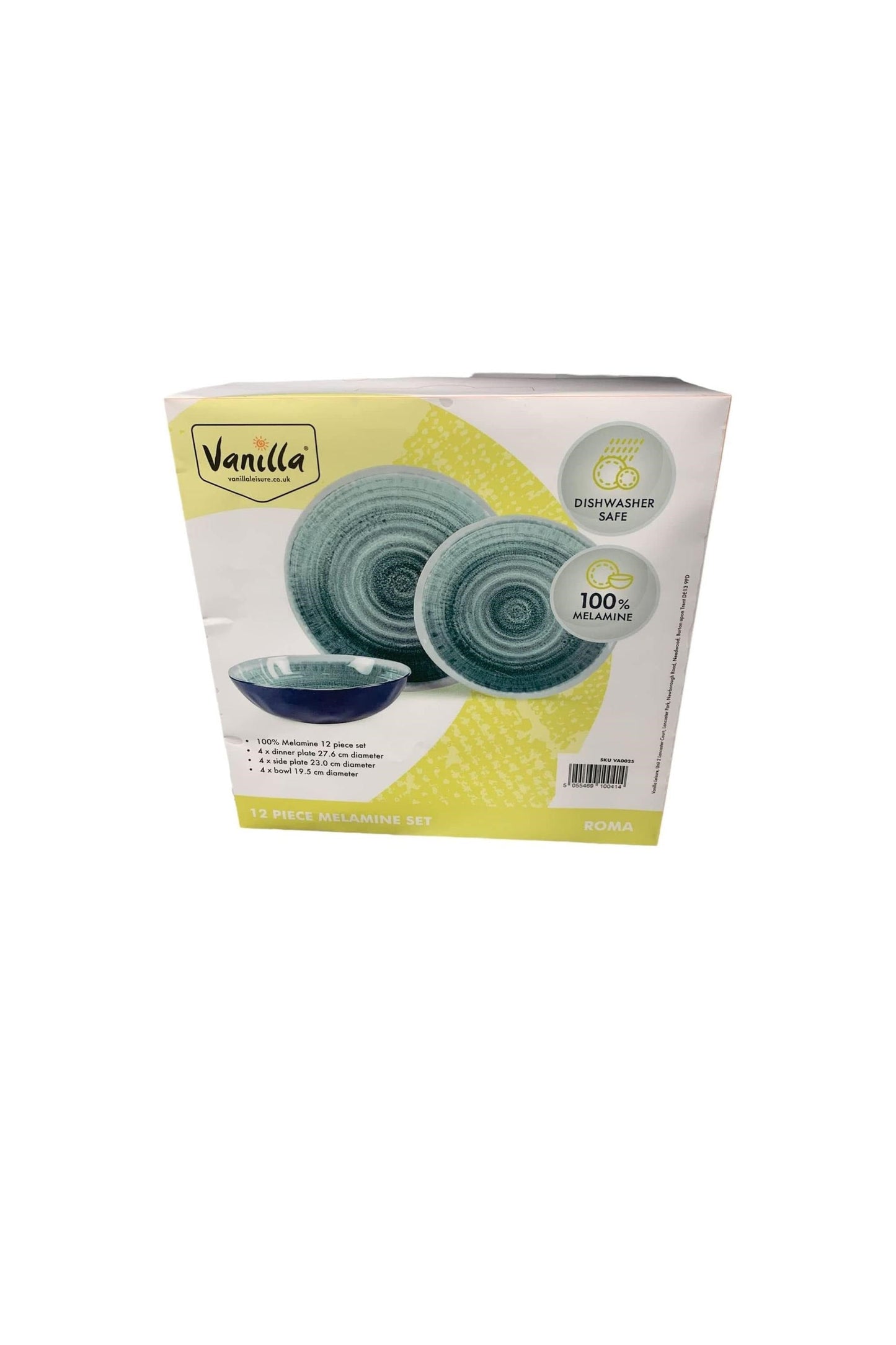  Roma 12-Piece Plate & Bowl Melamine Dinner Set
