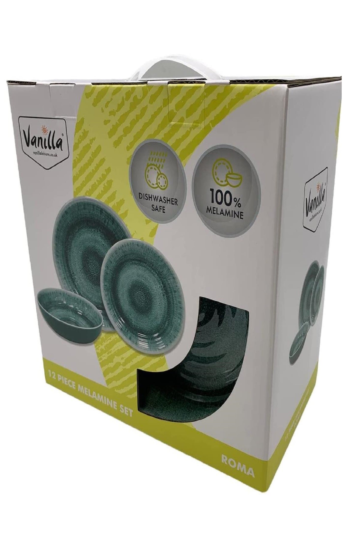  Roma 12-Piece Plate & Bowl Melamine Dinner Set