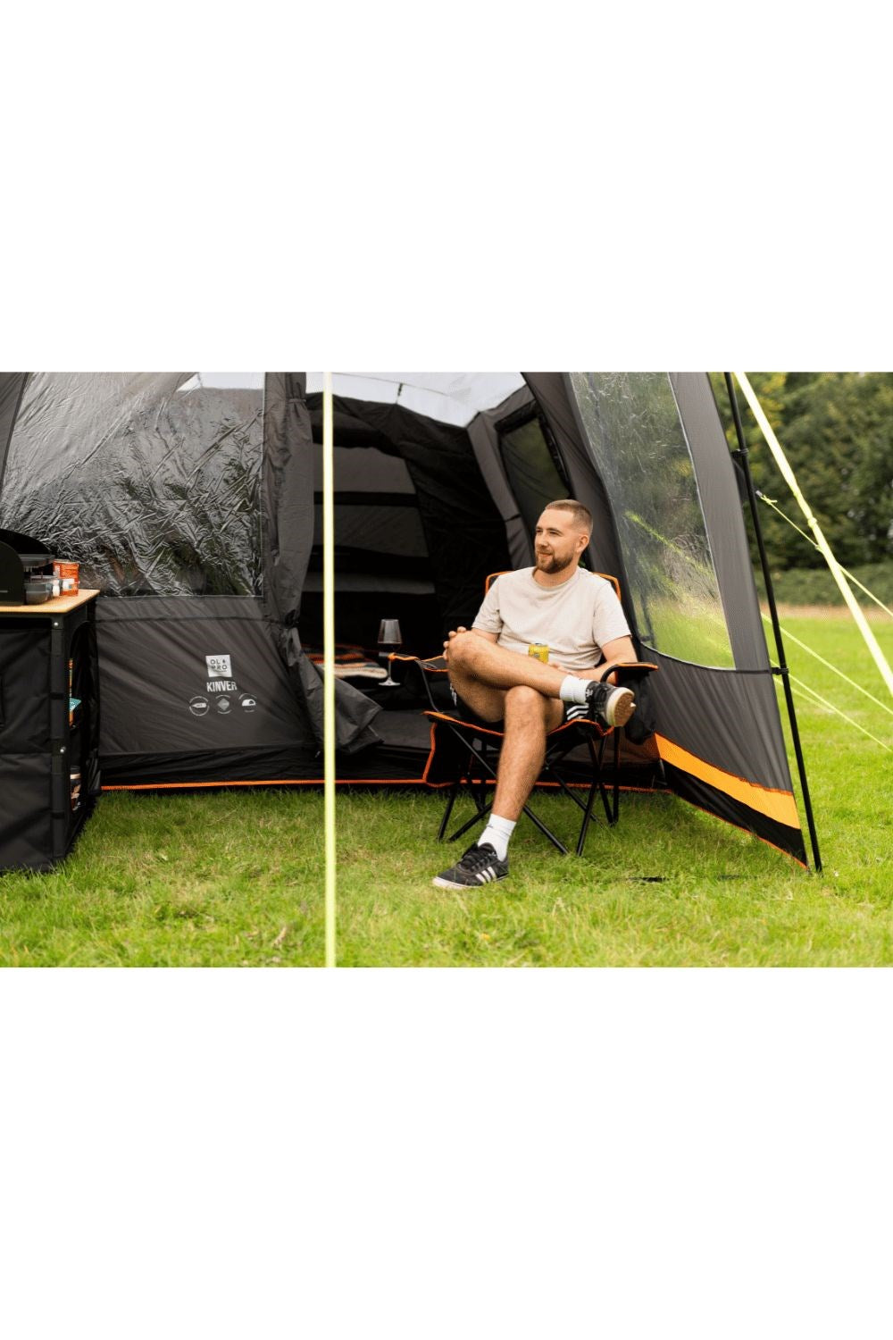  M2BADD Henwick Padded Folding Camp Chair Orange & Black