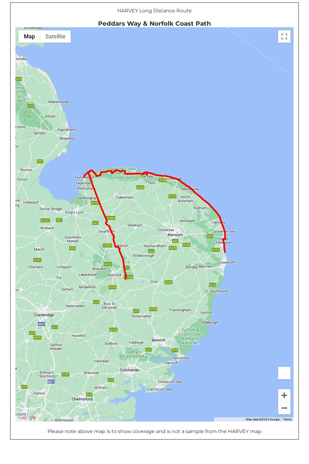  M2D801 Peddars Way & Norfolk Coast Path Trail Map
