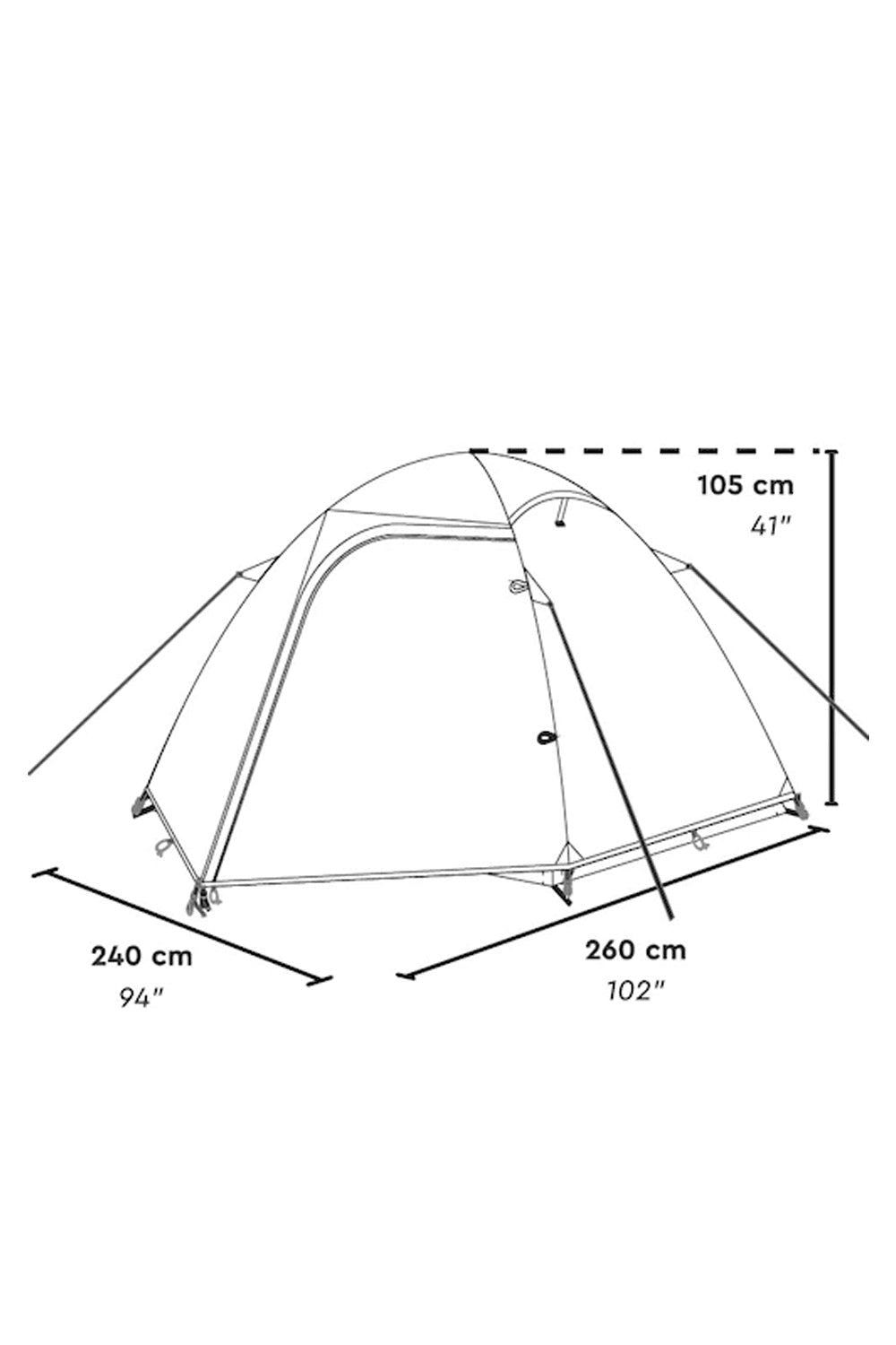  M2E7C0 2 Person Trekking Dome Tent 100% Recycld Polyester