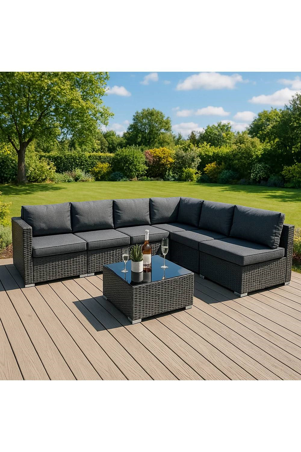  M30576 Rattan Modular 7 Piece Set & 996L Storage Box