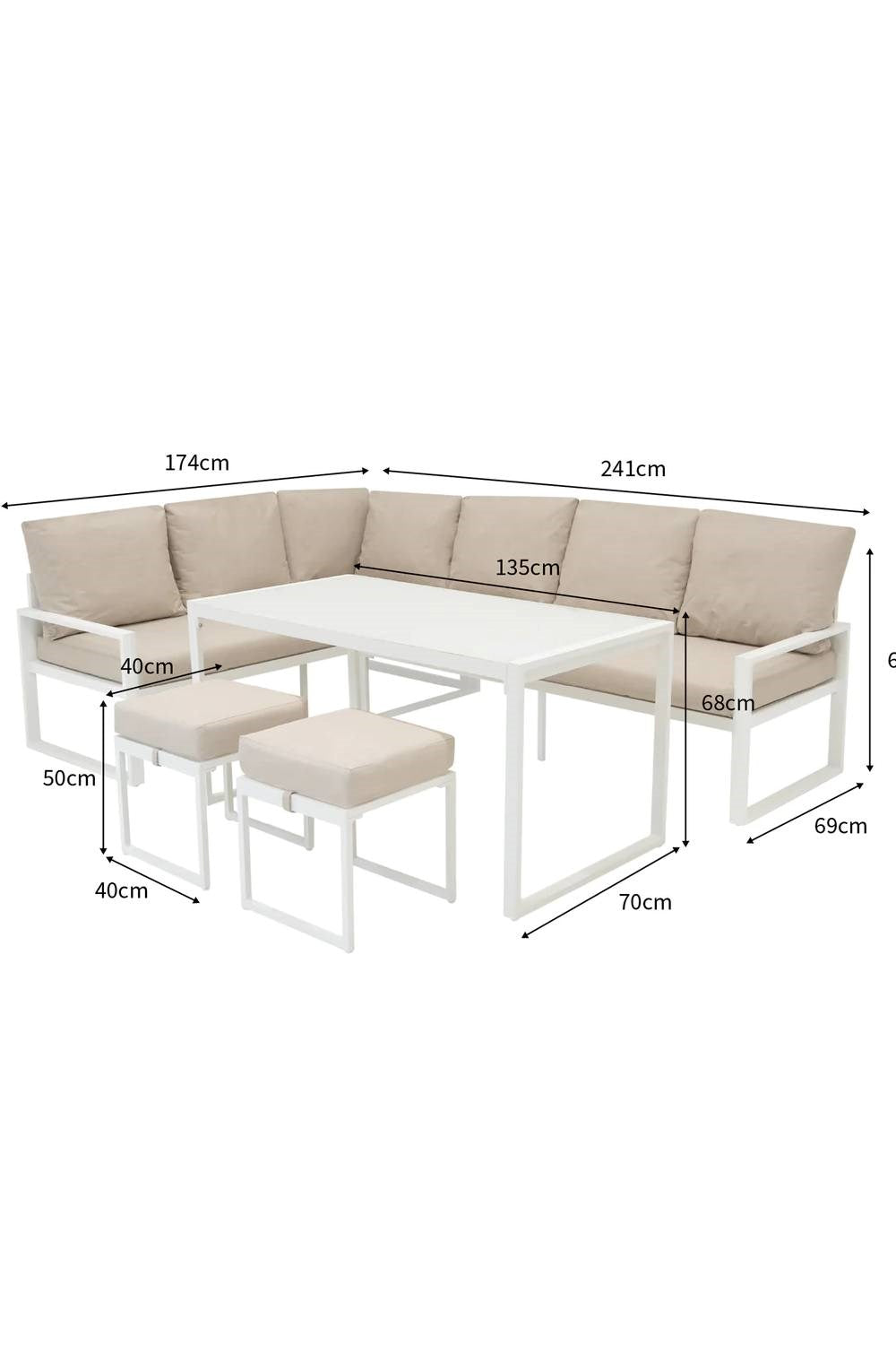  M3632C Aluminium Corner Sofa Set