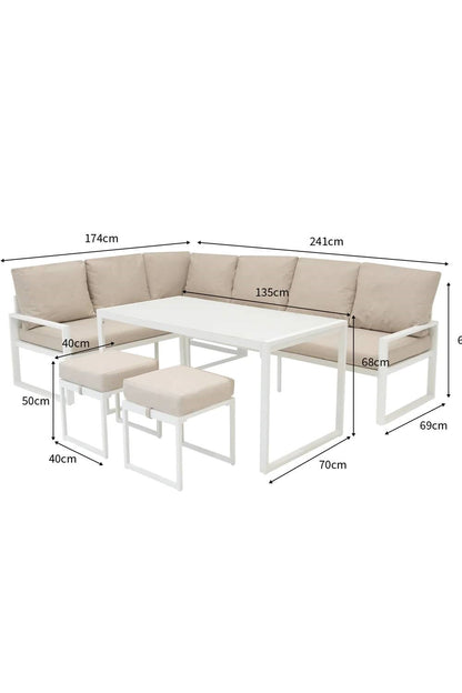  M3632C Aluminium Corner Sofa Set