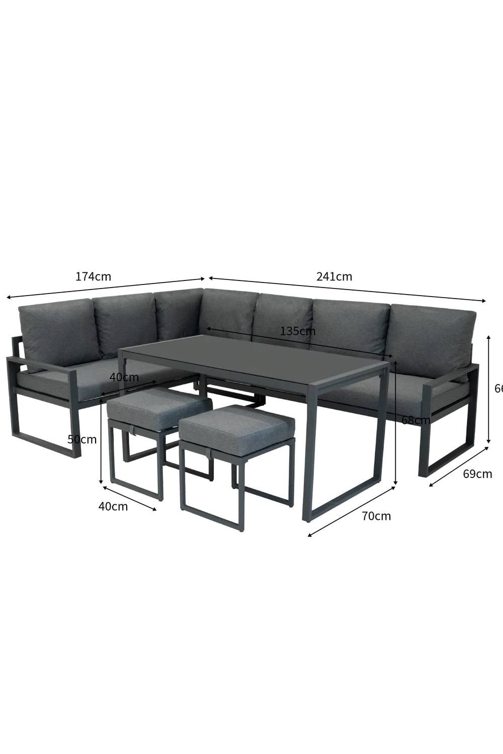 M3632C Aluminium Corner Sofa Set