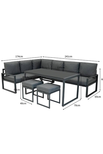  M3632C Aluminium Corner Sofa Set