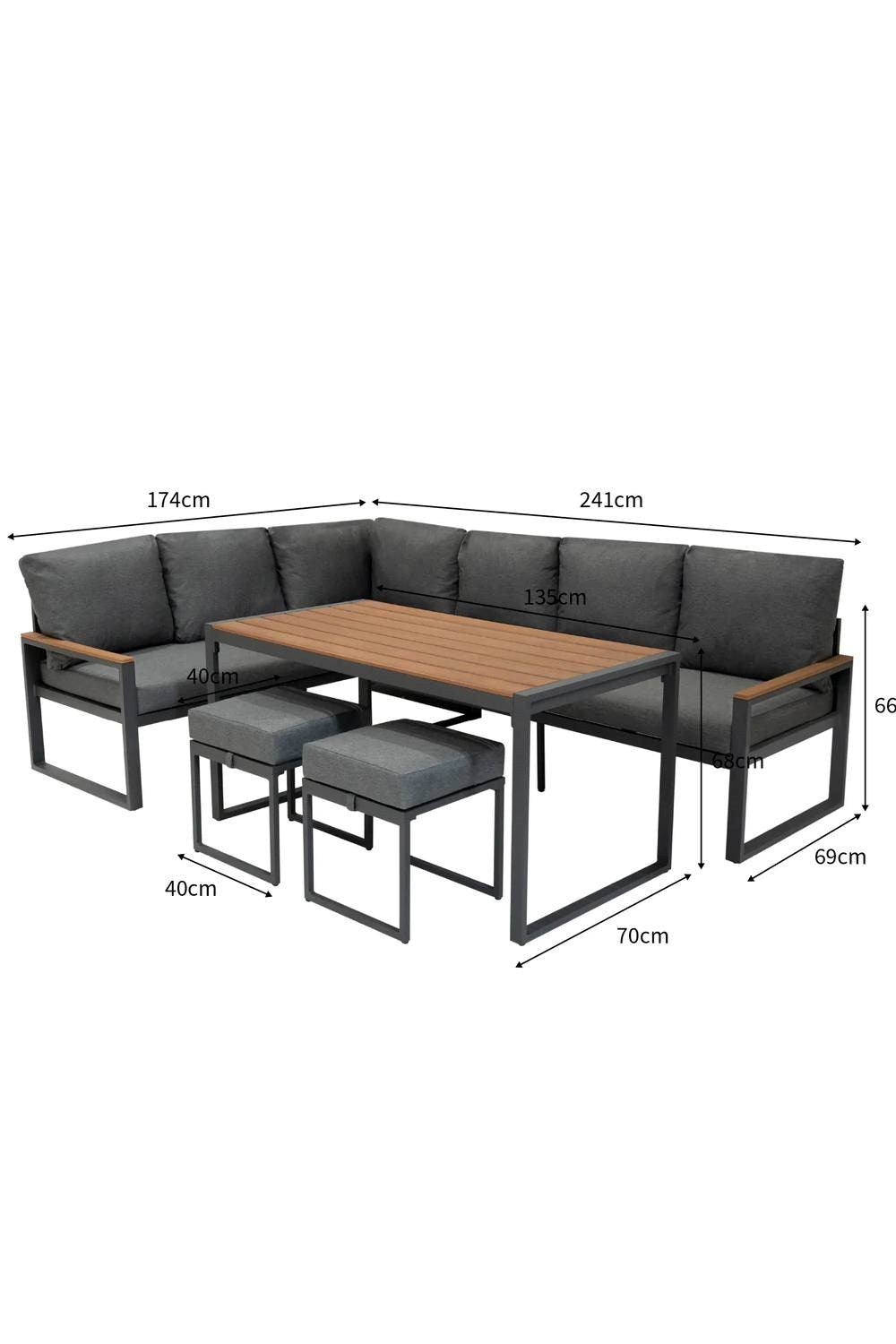  M3632C Aluminium Corner Sofa Set