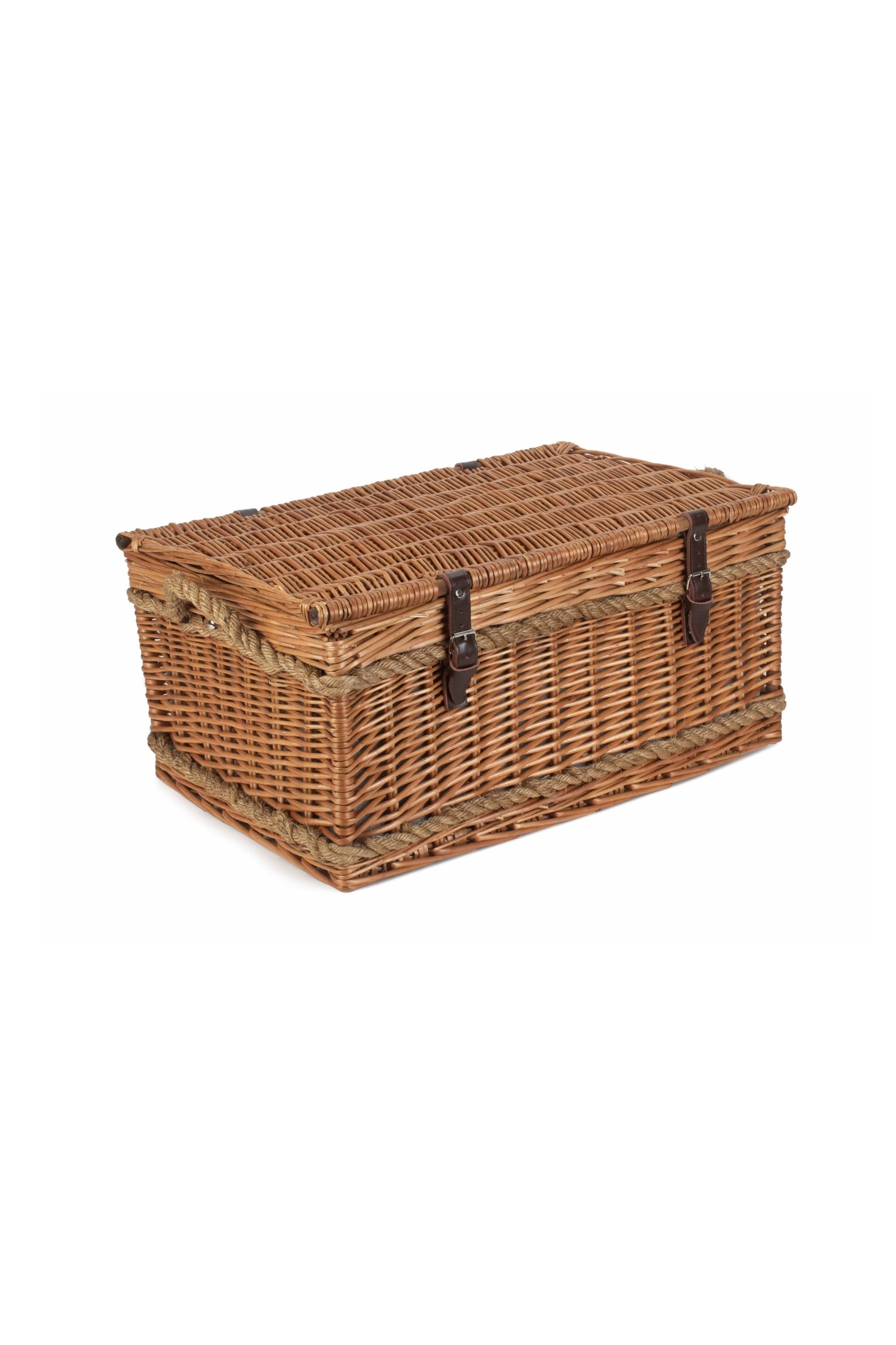  M4212A Rope Handled 6 Person Green Tweed Picnic Basket