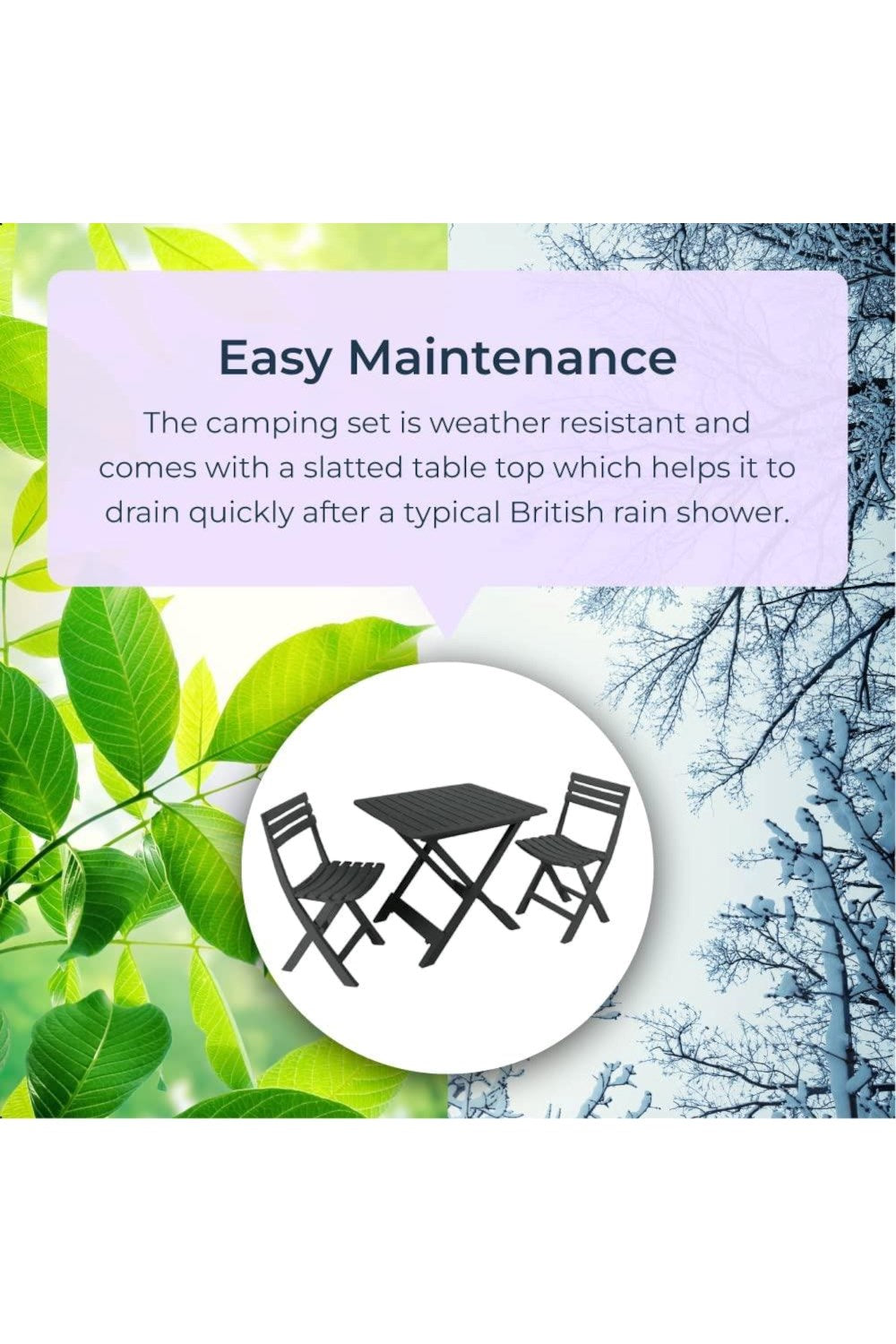  Outdoor 3pc Folding Camping Dining Set Furniture