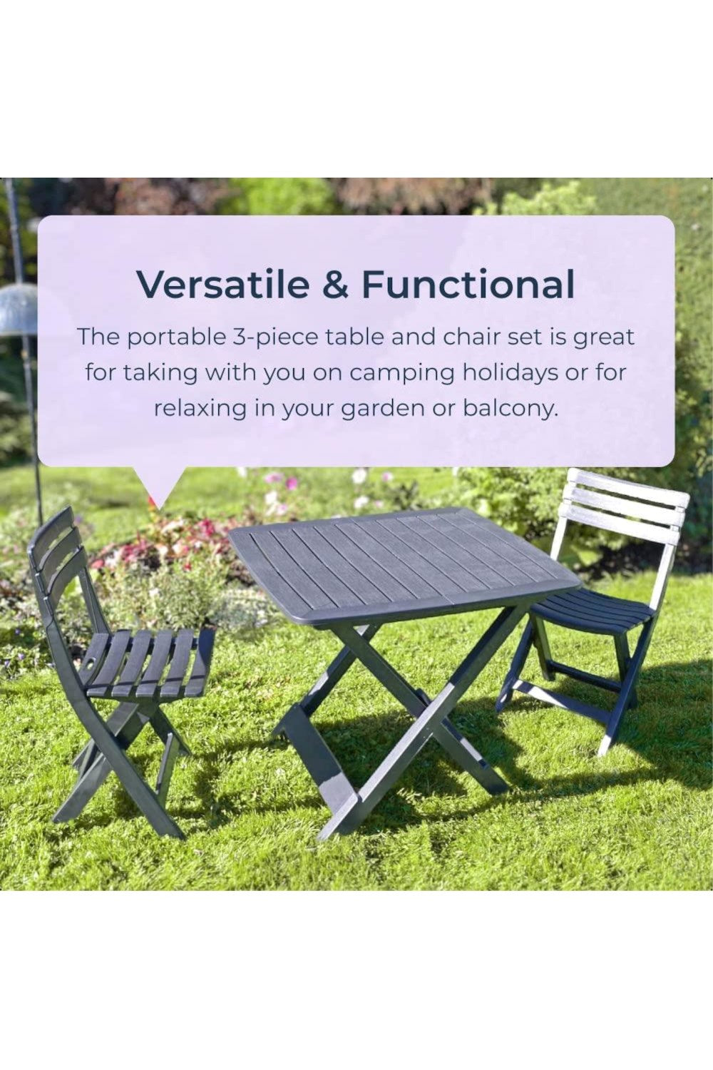  Outdoor 3pc Folding Camping Dining Set Furniture