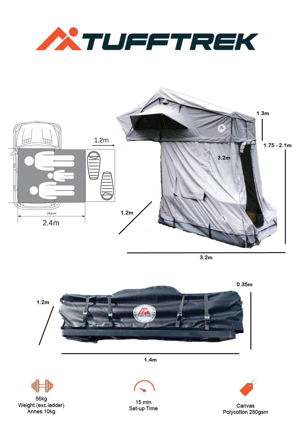  M46A4C TT-02 1.4m Soft Top Tent PRO-Ruggedised